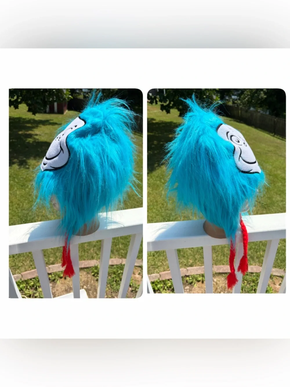 Dr. Seuss Cat in the hat thing 1 or thing 2 faux fur winter hat unisex